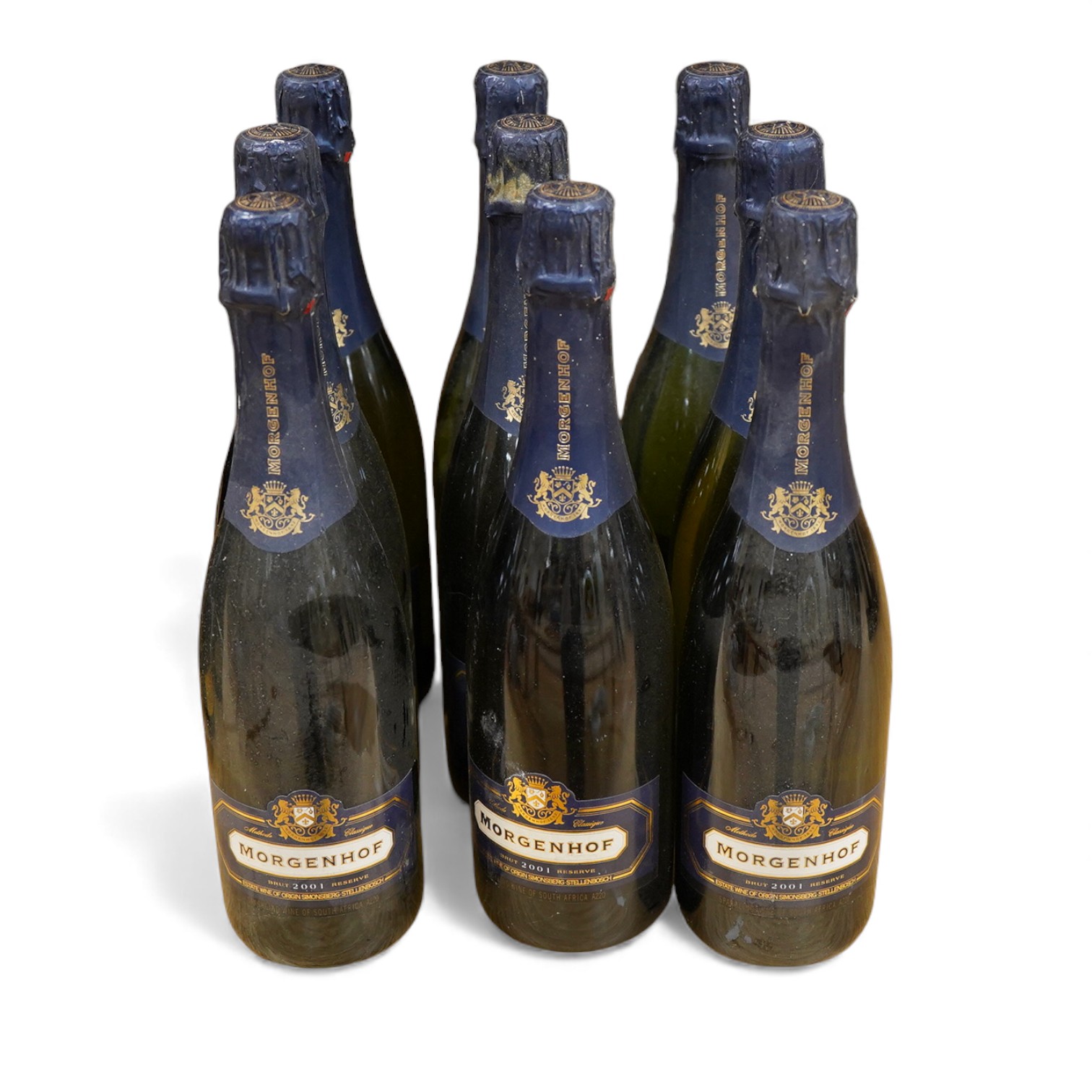 Morgenhof Brut Reserve sparkling wine, 2001, nine bottles